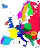 Mappa dell'Europa nel 1945-1989