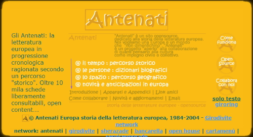 Home page di Antenati fino al 5 giugno 2005