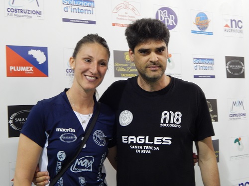 il capitano Valentina Rania con mister Jimenez
