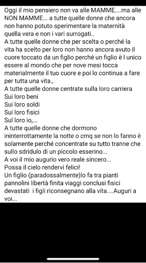 ode alle non mamme